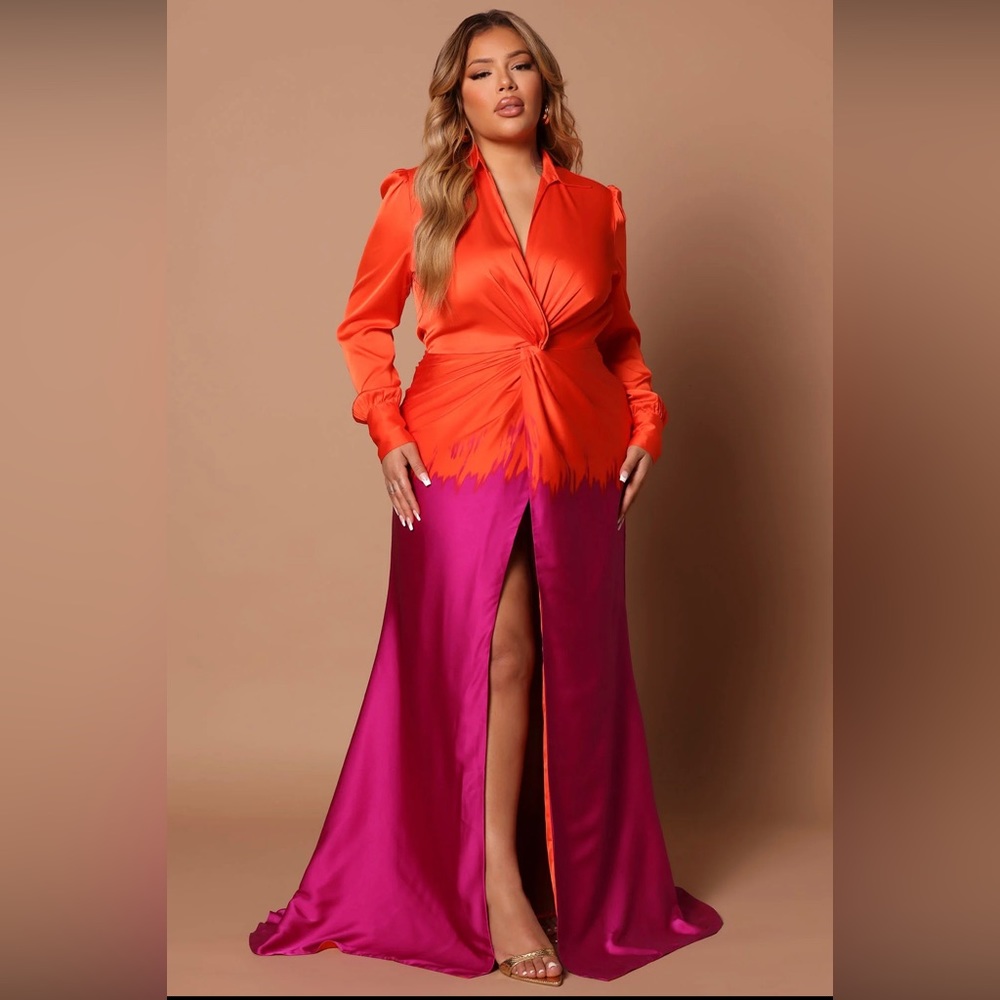 Fashion Nova LUXE Ombré Maxi Dress Plus Size